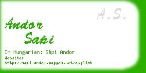 andor sapi business card